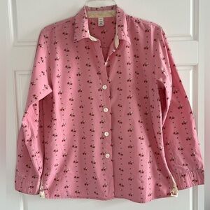 Gap Y2K Pink Floral Button Up Womens Pajama Top Size M Cottagecore Grannycore